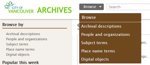 browse menu