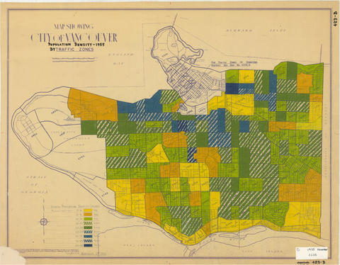 Map showing population density by traffic zone, 1955. Reference code: COV-S445-3-: LEG26.4
