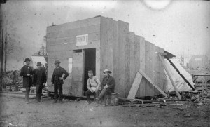 A hotel was hastily erected after the Great Fire.