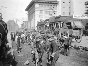 1911 construction at Granville and Pender