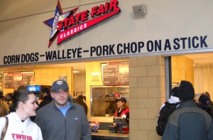 Food on sticks at the Twins game