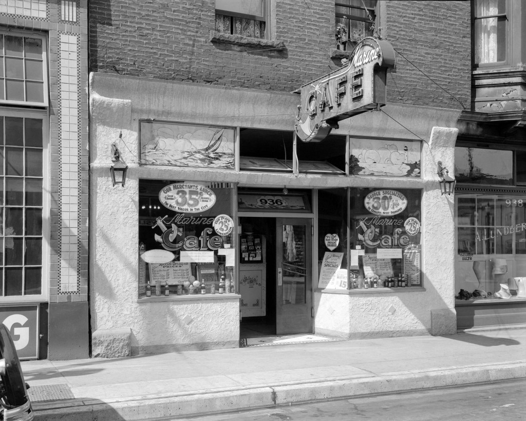 Marine Cafe at 936 West Pender Street. July 7, 1931. Stuart Thompson photographer. Reference code: AM1535-: CVA 99-3964