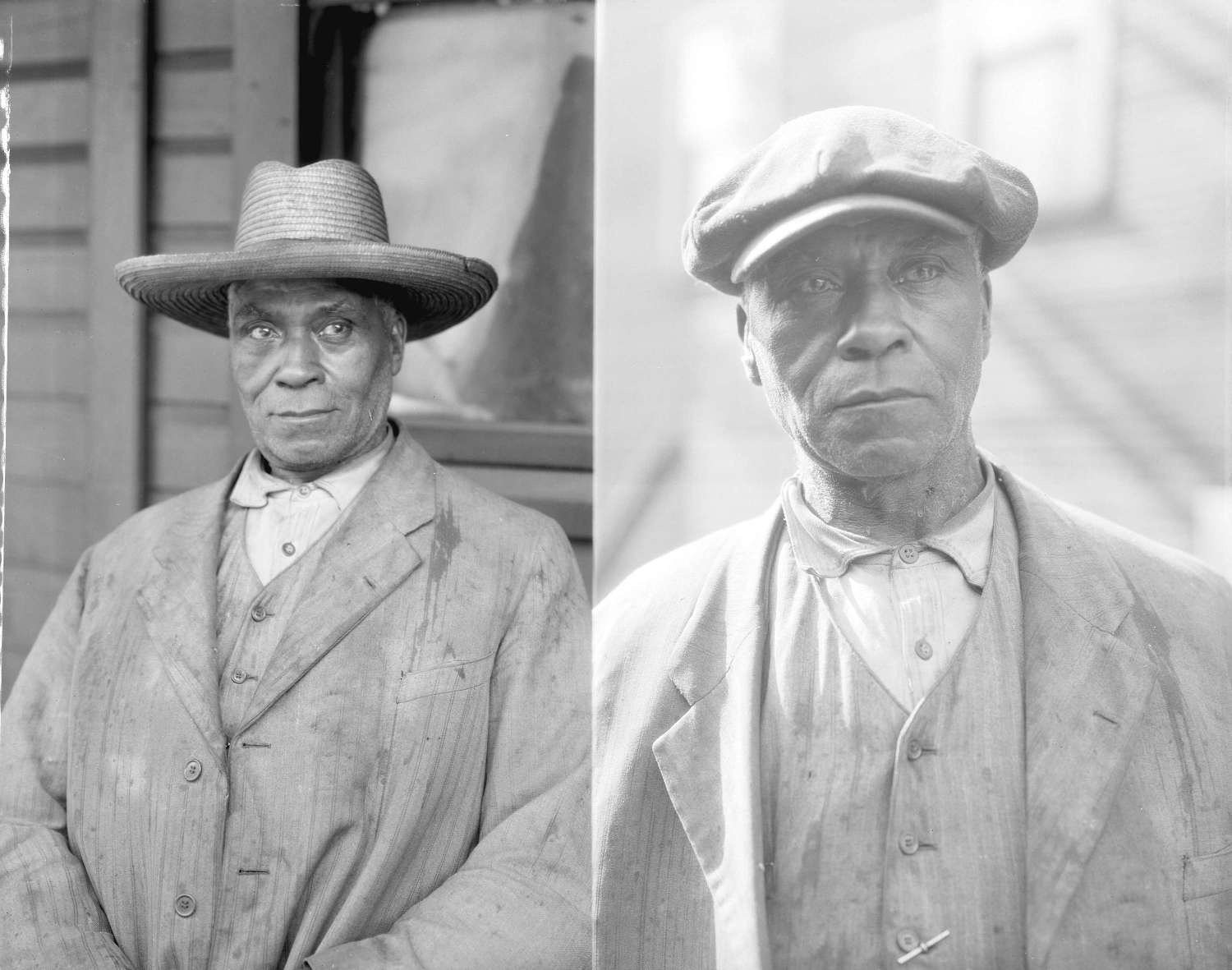 Two portraits of Fielding William Spotts, age 78, at 217 1/2 Hogan's Alley, Vancouver. May 28, 1935. Reference code AM54-S4-: Port N3.2.