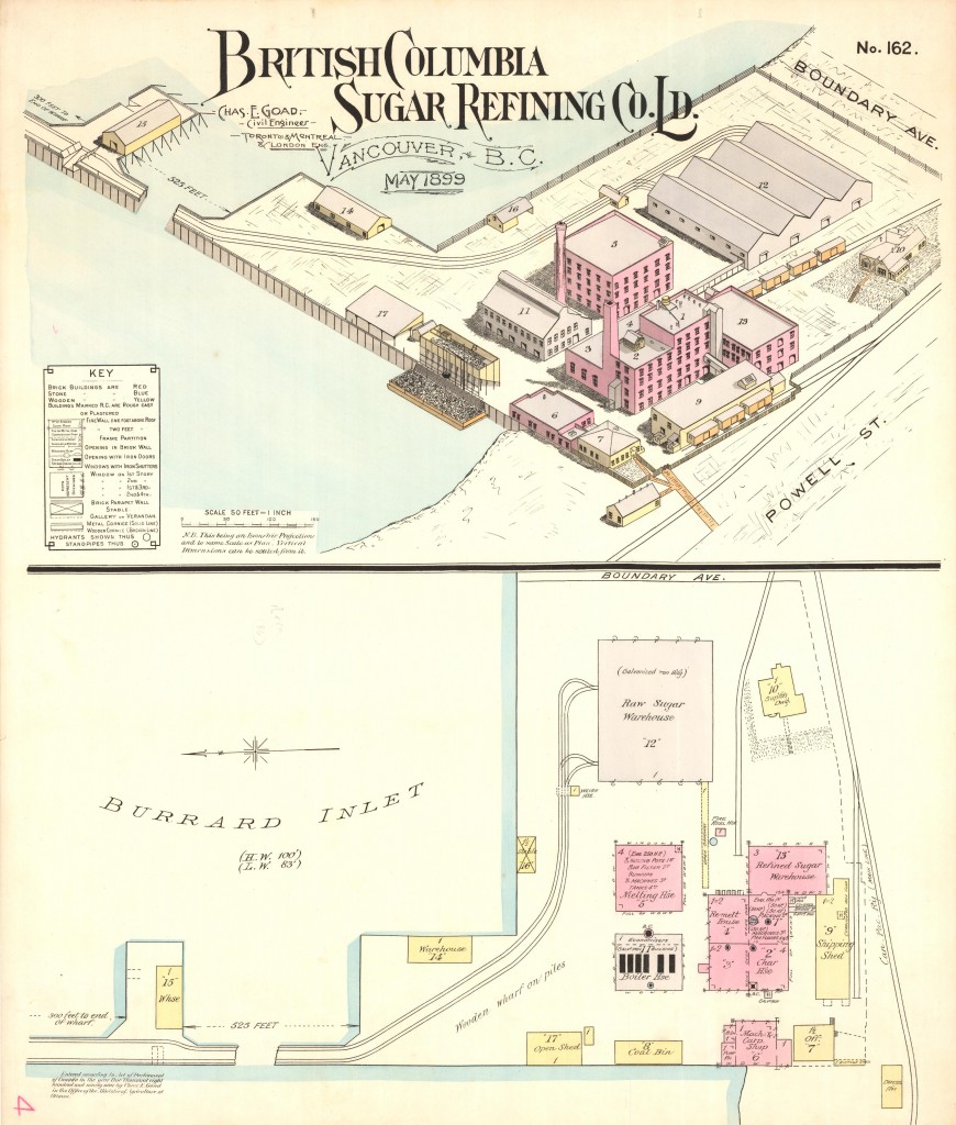 Fire insurance plan of the British Columbia Sugar Refining Co. Ld. Vancouver B.C., May 1899, Chas E. Goad. Reference code: AM1572-S8-: 2011-092.0113