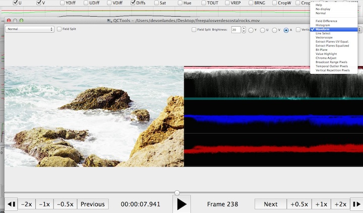 Screenshot of the QCTools Video Analysis window, from http://htmlpreview.github.io/?https://github.com/bavc/qctools/blob/master/Source/Resource/Help/How%20To%20Use/How%20To%20Use.html