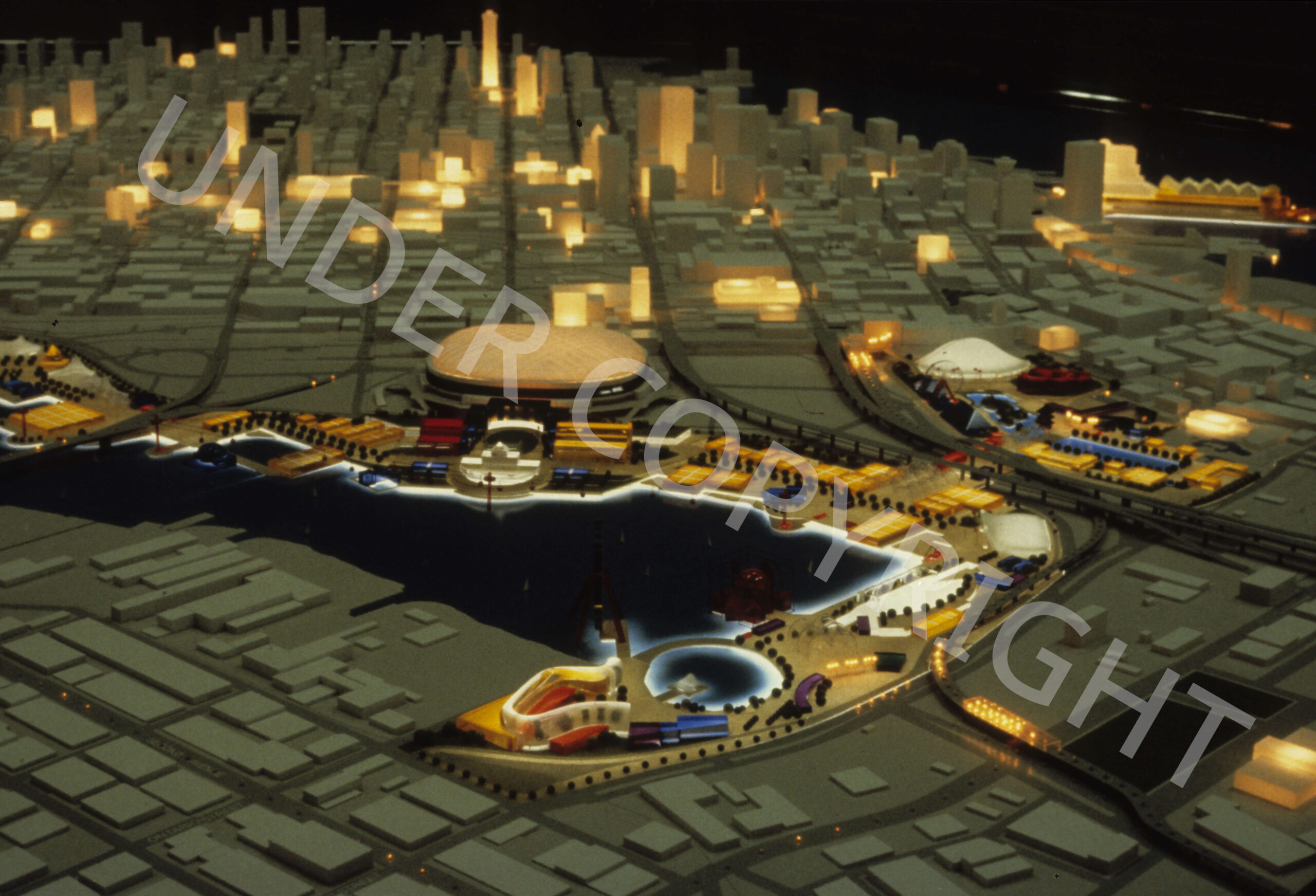 Early version of the Expo site plan model. Reference code: AM1672-S1-F067 : 2016-031.1028