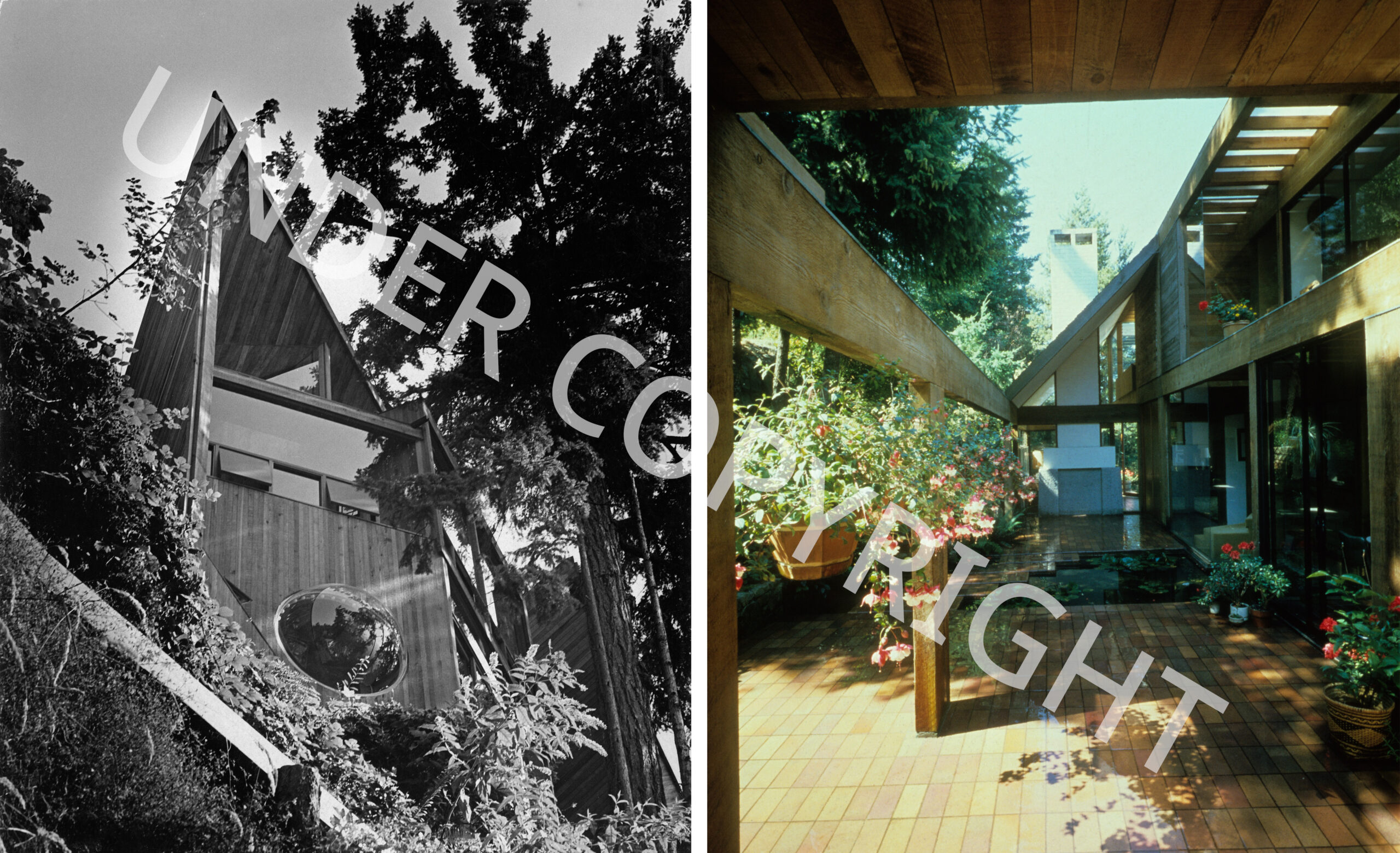 Left: Simons residence. Reference code: AM1672-S1-F498 : 2013-031.3474, Selwyn Pullan, photographer; Right: Staples residence. Reference code: AM1672-S1-F505 : 2016-031.3632, Dick Busher, photographer