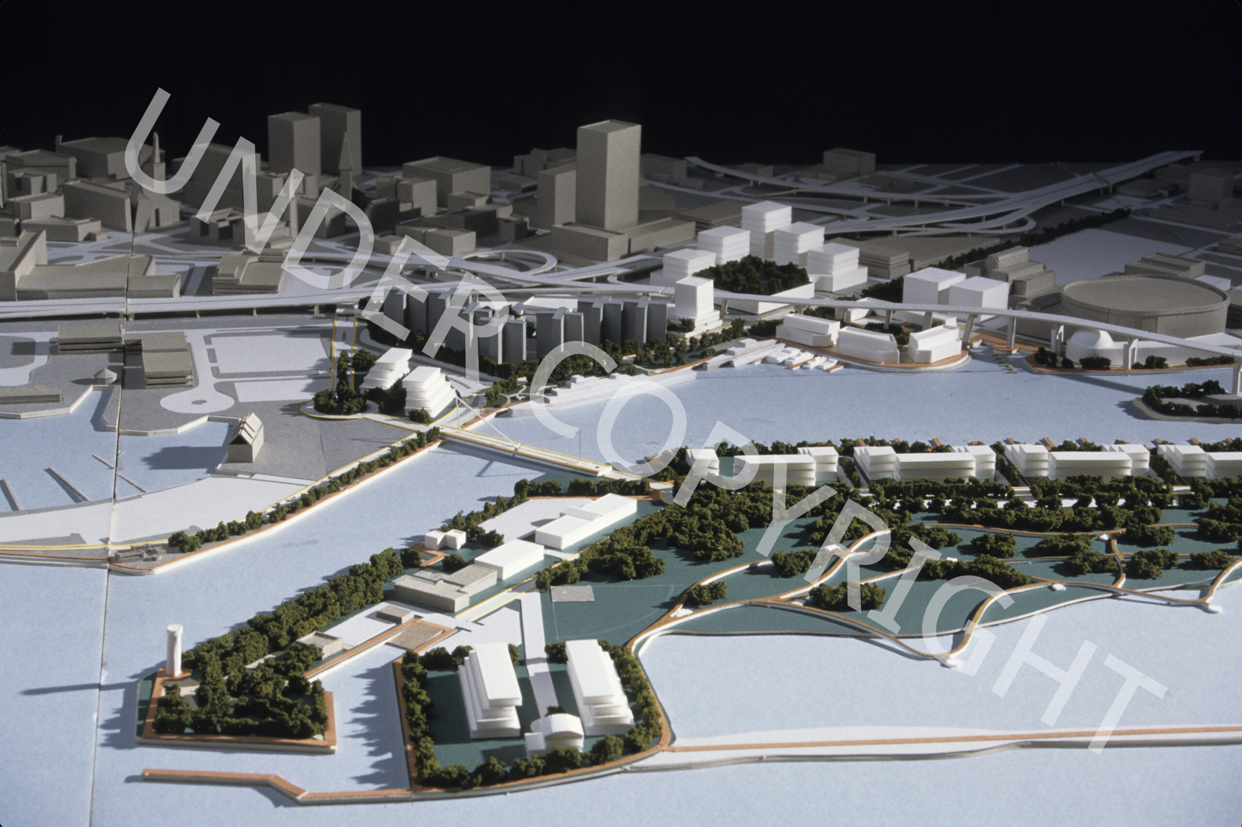 Model of waterfront redevelopment master plan, Buffalo, NY. Reference code: from AM1672-S1-F602 : 2016-031.5469