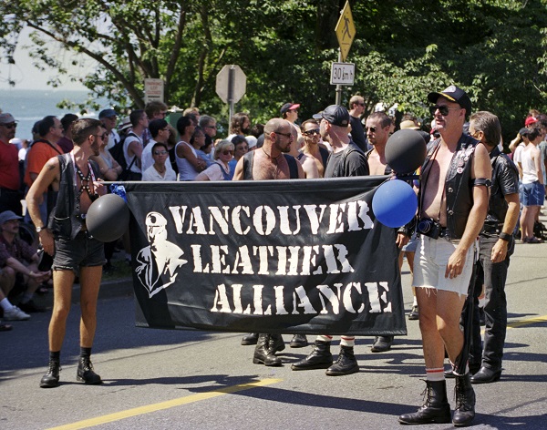 Group from Vancouver Leather Alliance walking in the 1988 Pride Parade. Reference code: AM1675-S4-F49-: 2018-020.7650