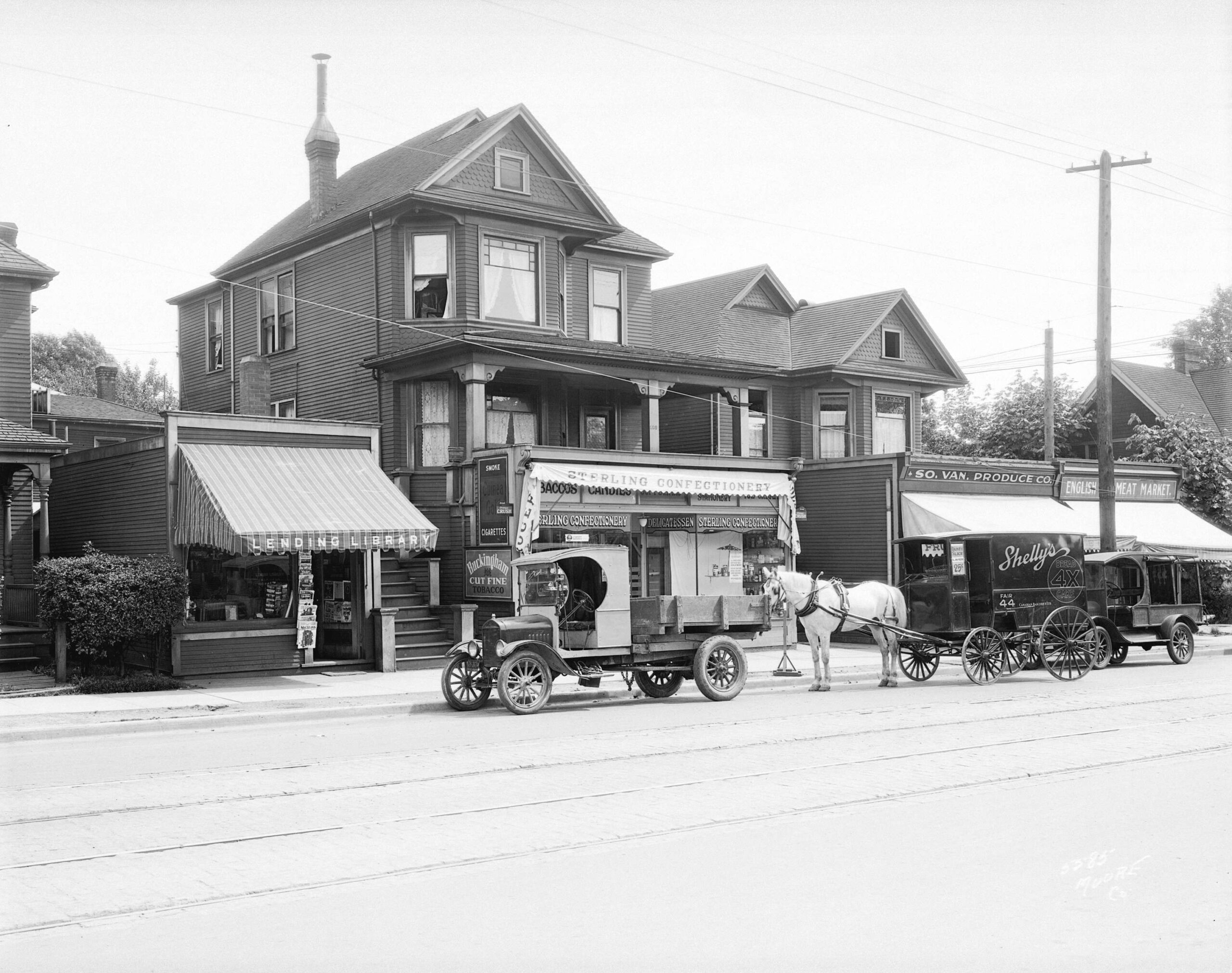 Store fronts where it appears more extensive alterations were done to the houses to which they were attached. Denman Street, 1928. Reference code: AM54-S4-: Str N267.1