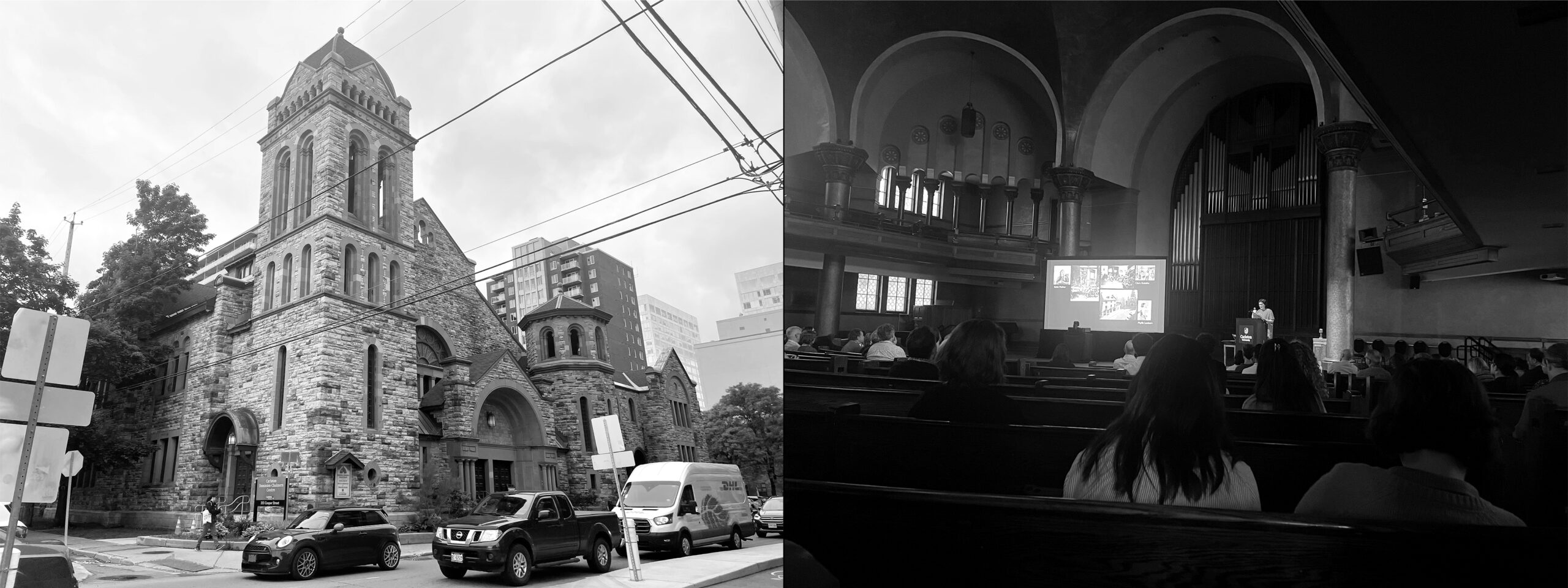 The Conference was held at the Carleton Dominion-Chalmers Centre. Exterior and interior views of the Centre. Photos by Bronwyn Smyth