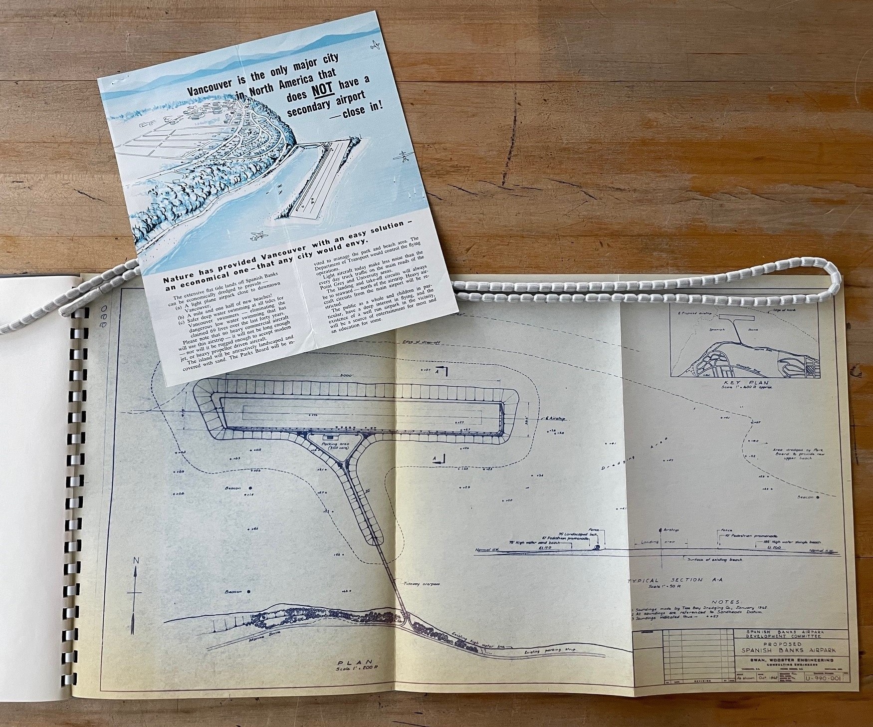 Proposed Spanish Banks Airpark drawing by Swan, Wooster Engineering, and promotional pamphlet by the Spanish Banks Airpark Committee. Reference code: VPK-S81--