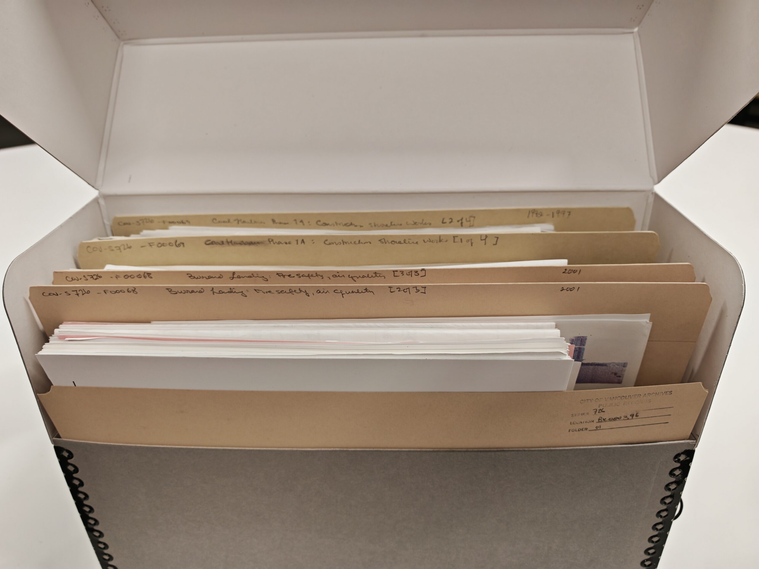 Example of one of the boxes of processed records with City records Series 726.
