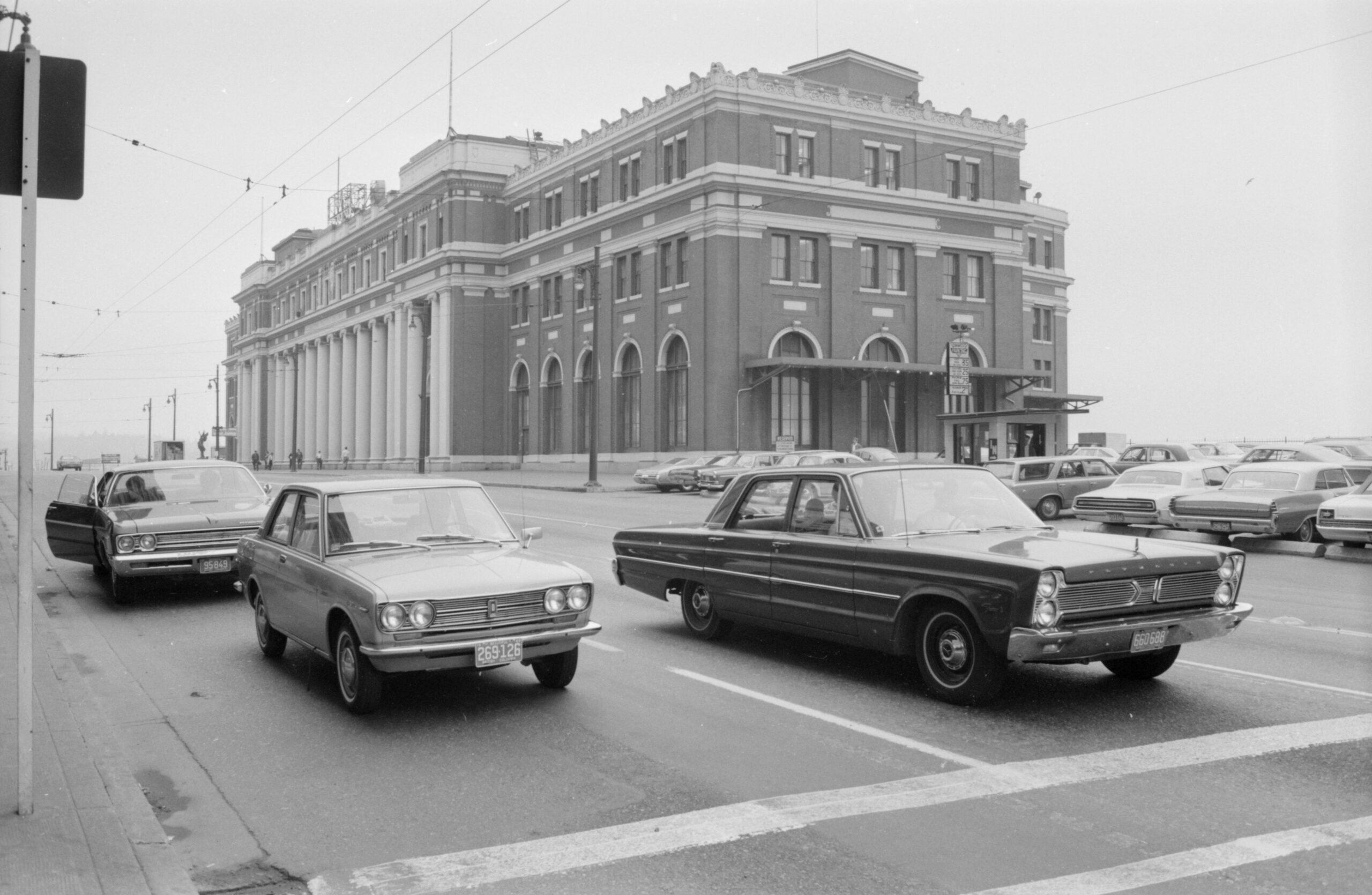 Exterior view of east side of Canadian Pacific Railway Station. Reference code: COV-S644: CVA 1095-08324