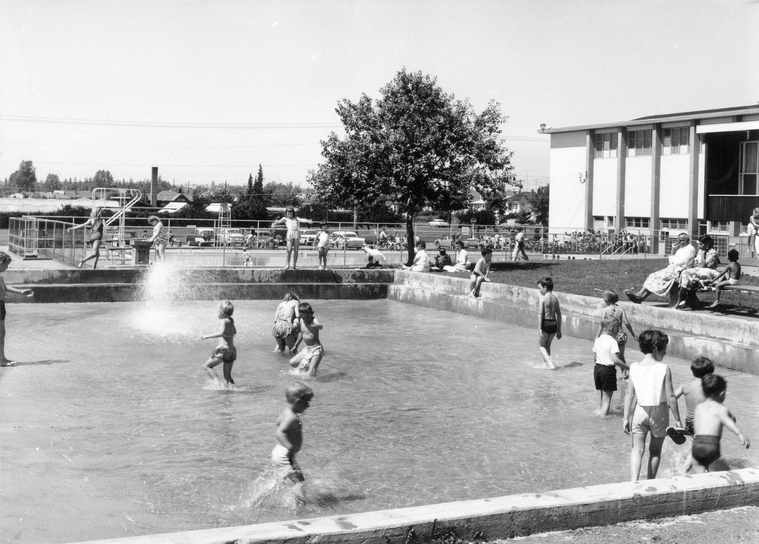 Splashing about at the Sunset Community Centre pool, 1964. Reference code: VPK-S625-: CVA 392-0813