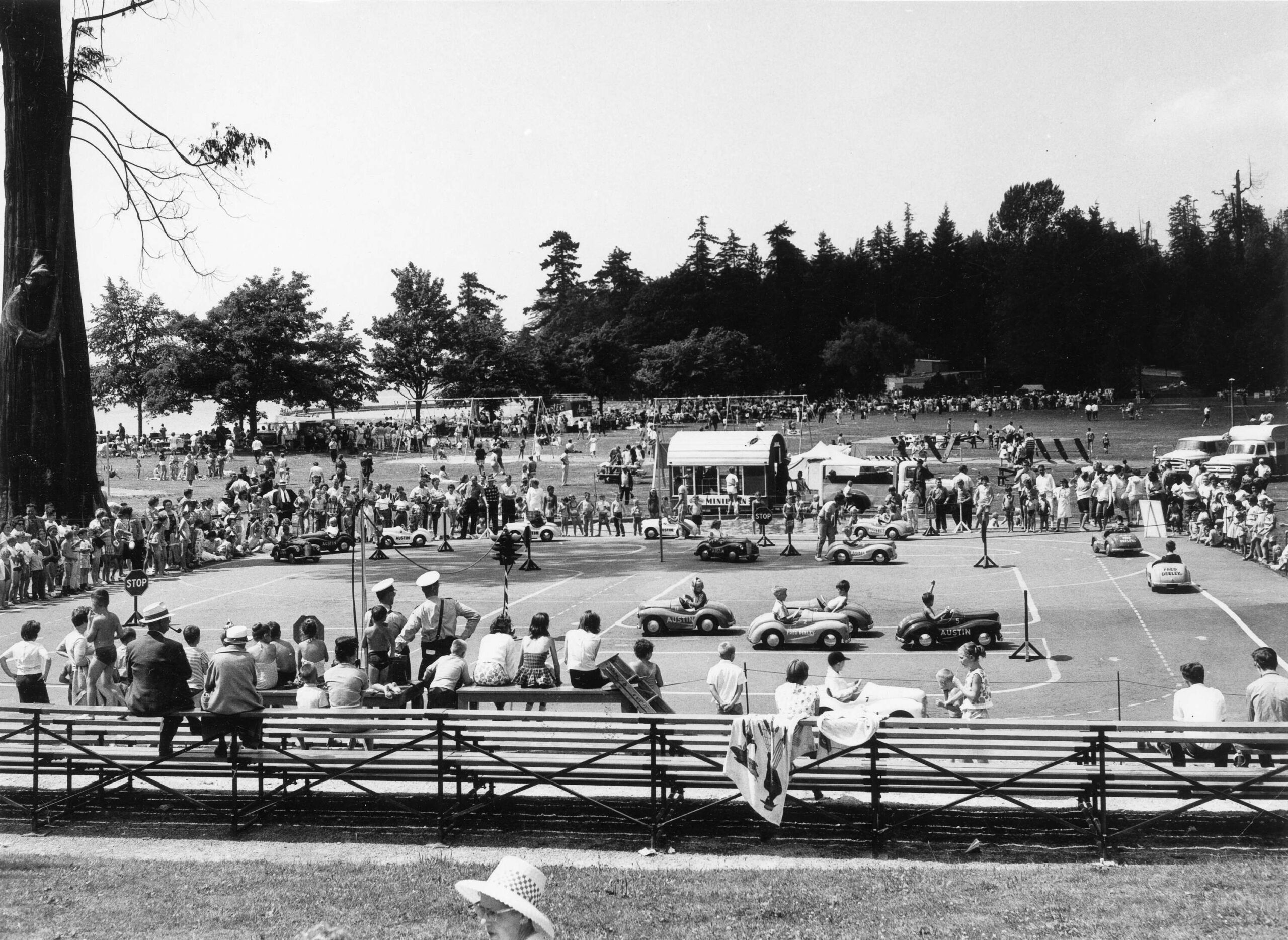 Children’s “traffic school” held during picnic for the International Longshoremen’s and Warehousemen’s Union, Local 501, 1963. Reference code: VPK-S625-: CVA 392-1117