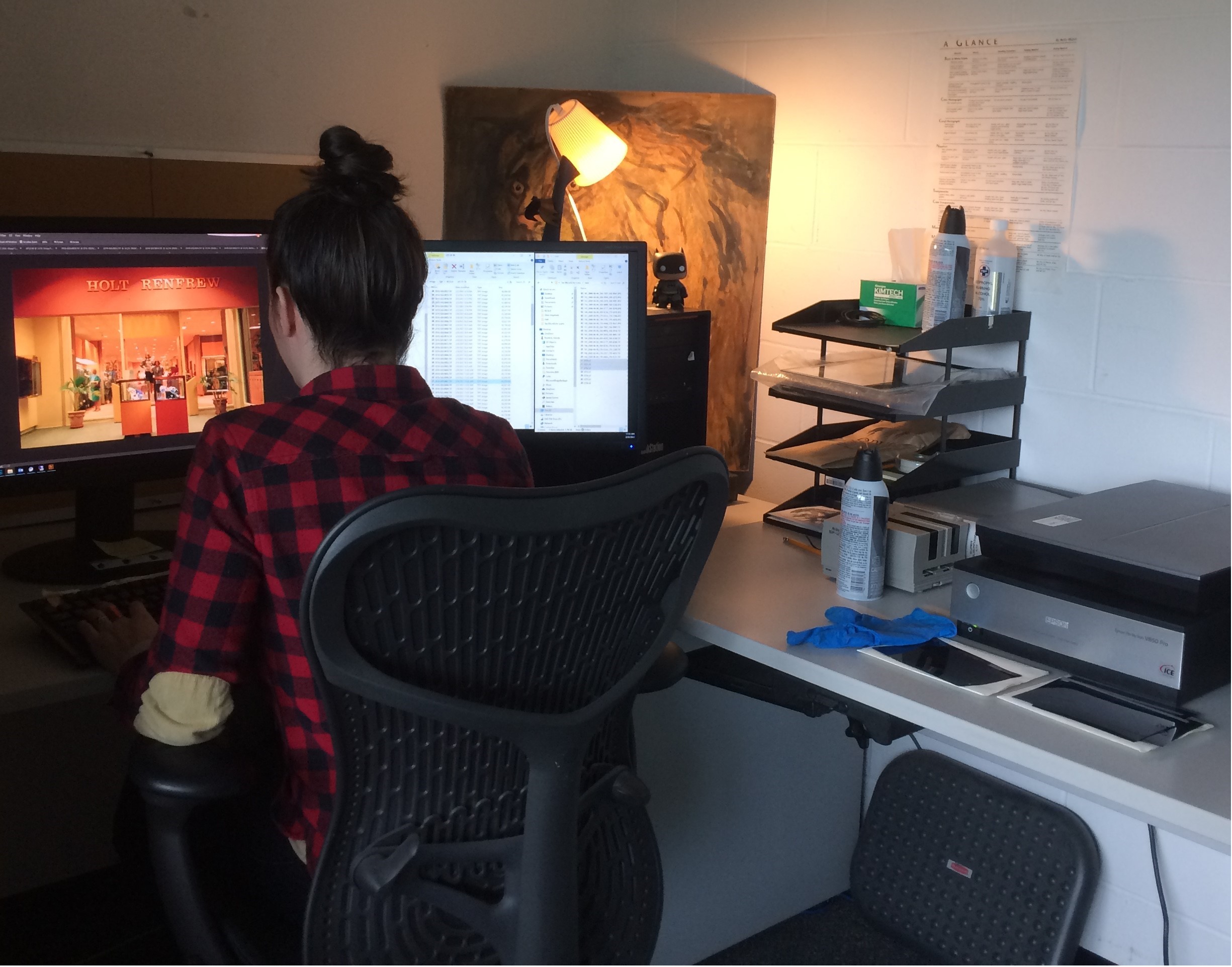 The Archives’ Digitization Technician at work. Photo by Bronwyn Smyth