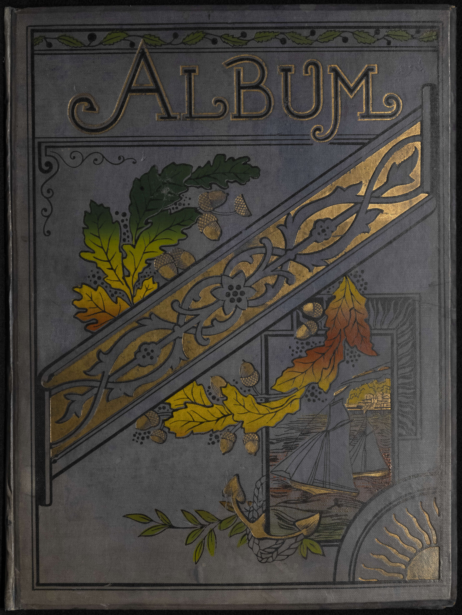 Front cover of the Frondes superbae Zealandia : Our garden ferns, also referred to as the fern album in this post. Reference code: AM1444-: LEG4839.1-: LEG4839.1.01