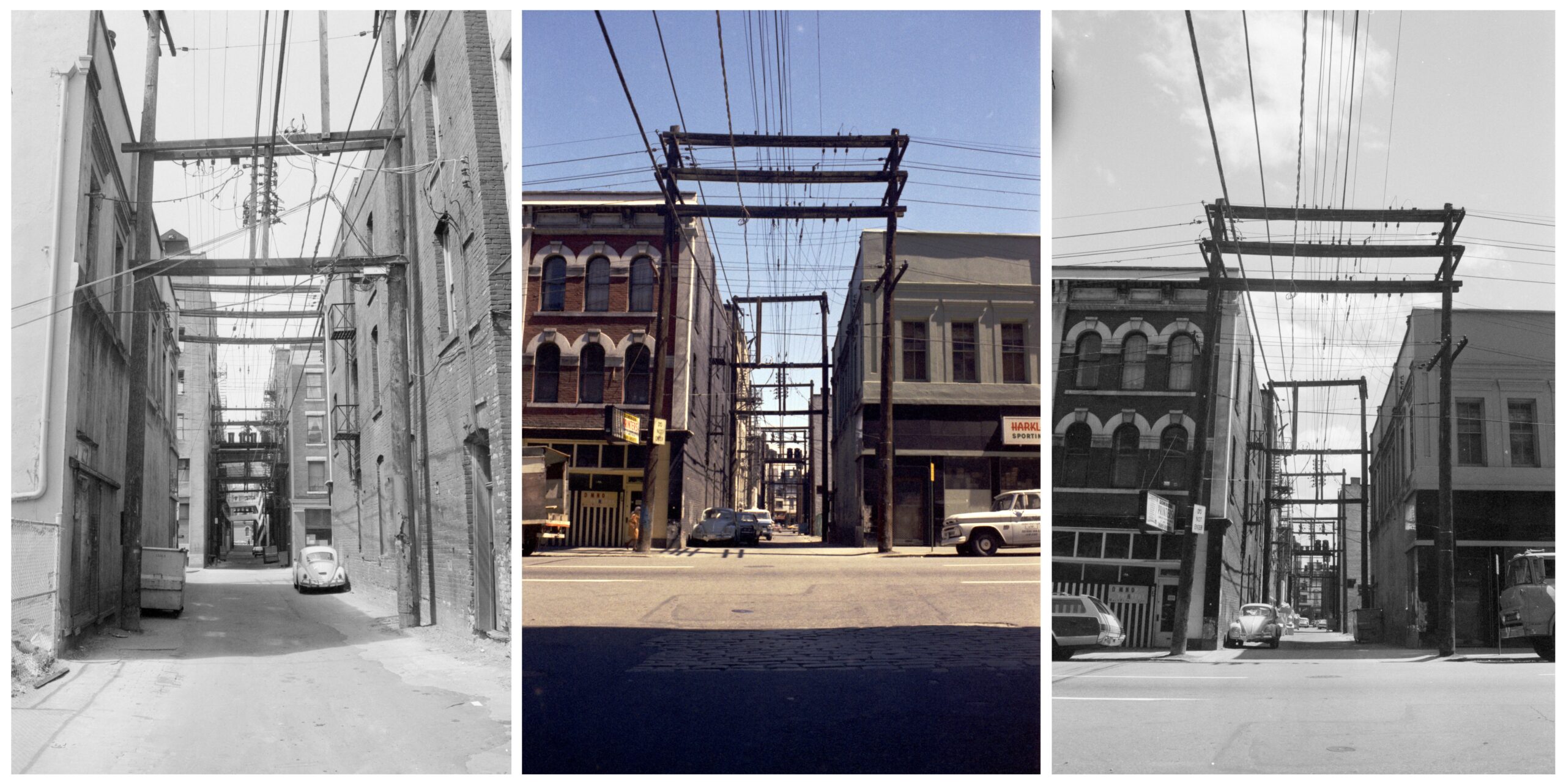 Three views of Blood Alley taken from Abbott Street. Item identifiers: COV-S644-: CVA 1095-07884,	 CVA 1095-07882, and CVA1095-07887