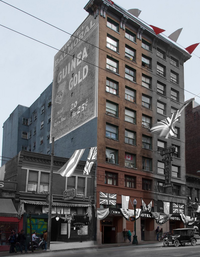 Digital composite by Amberlee Pang, c.1926/2015. Hotel Balmoral, Hastings Street, incorporating Archives image AM54-S4-: Hot N35.