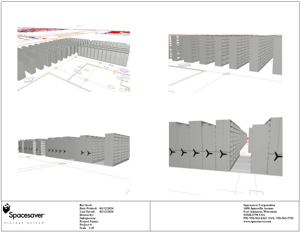 Schematic design drawing for new shelving.