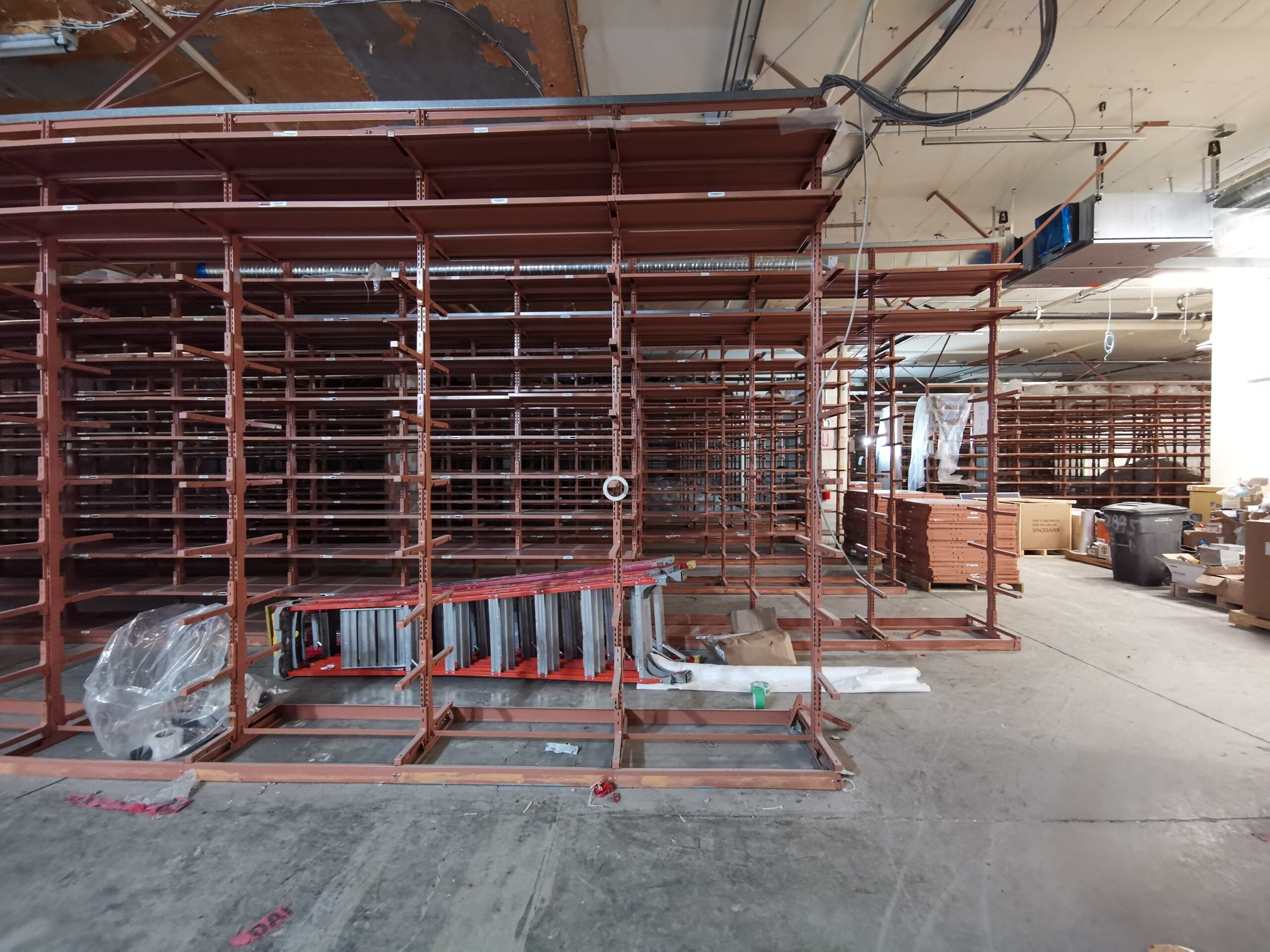 Shelving demolition in progress