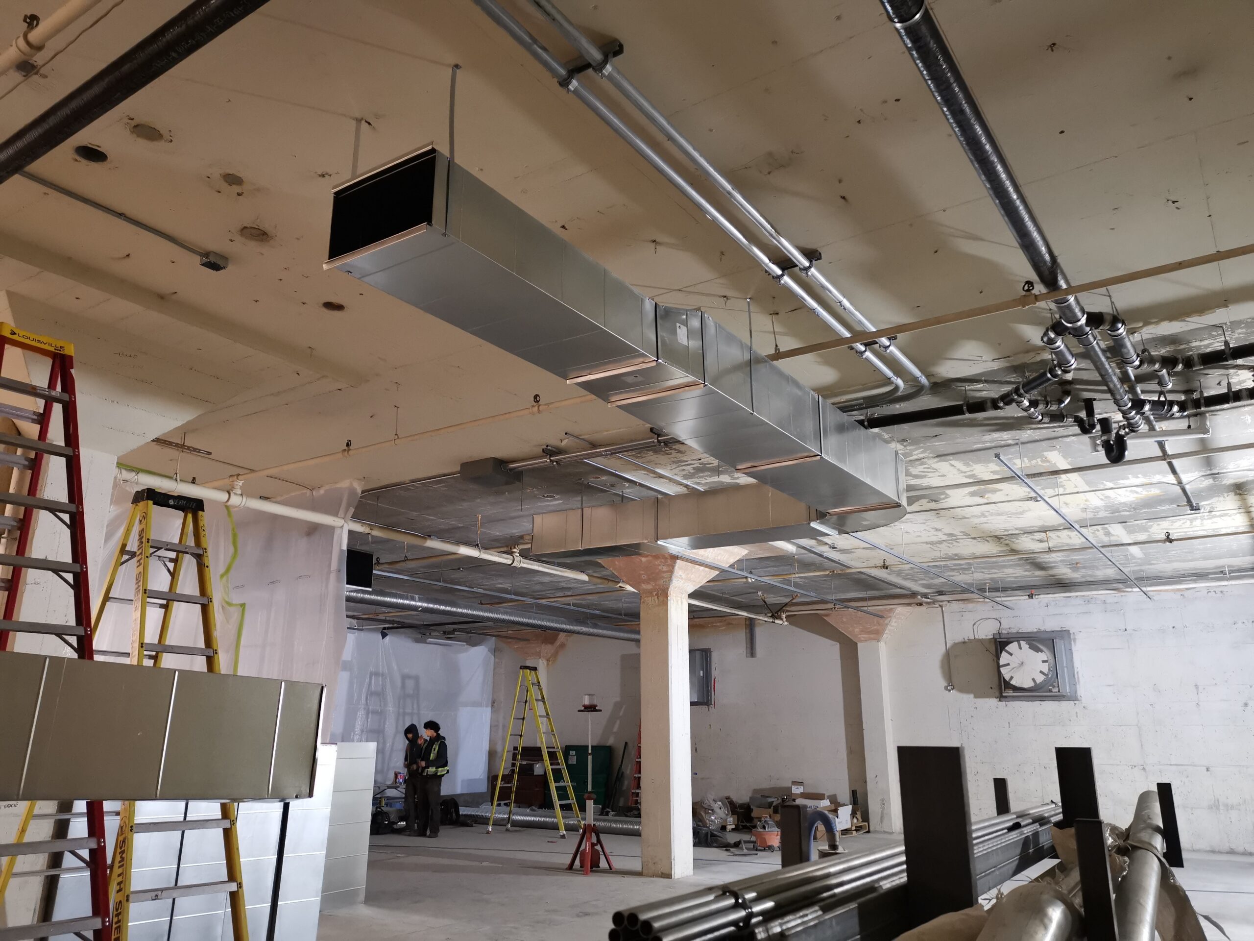 Ductwork being installed