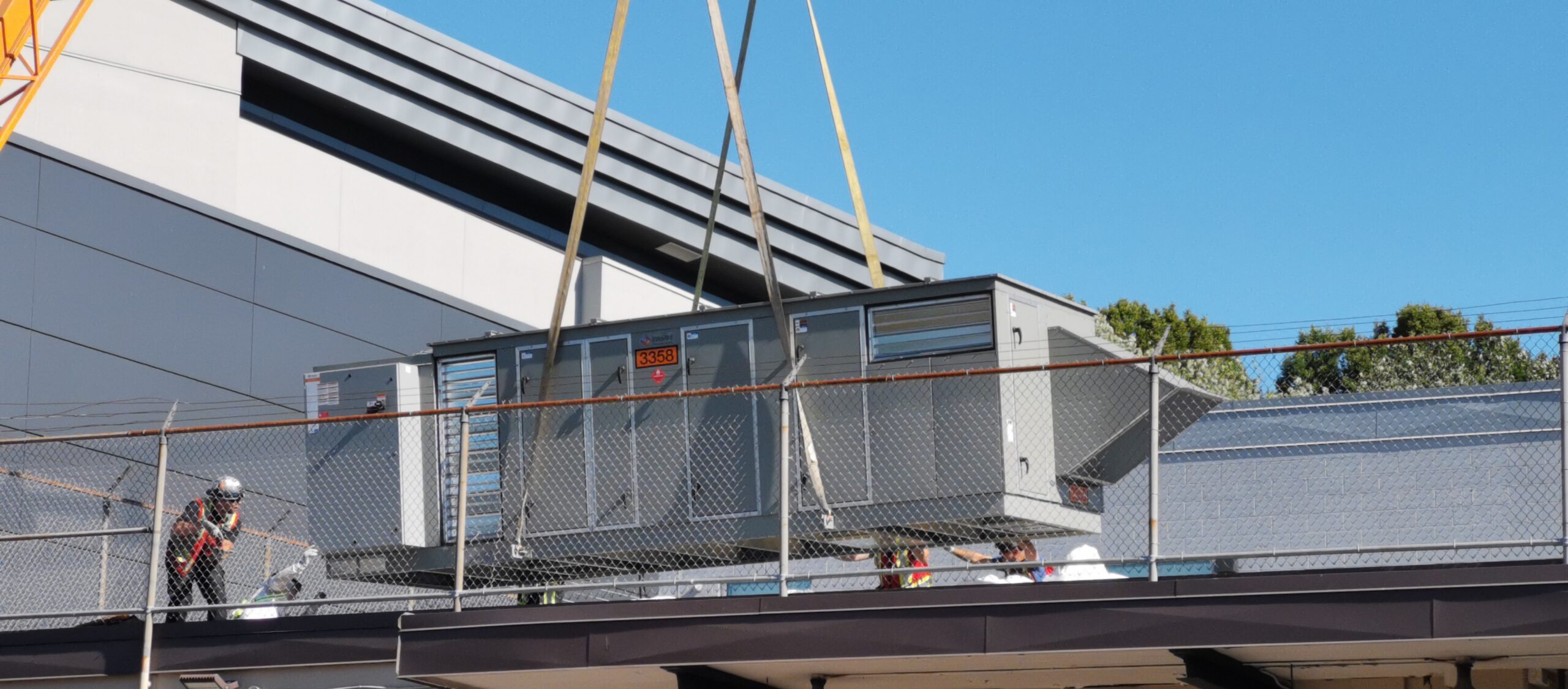 Air handling unit being set on curb