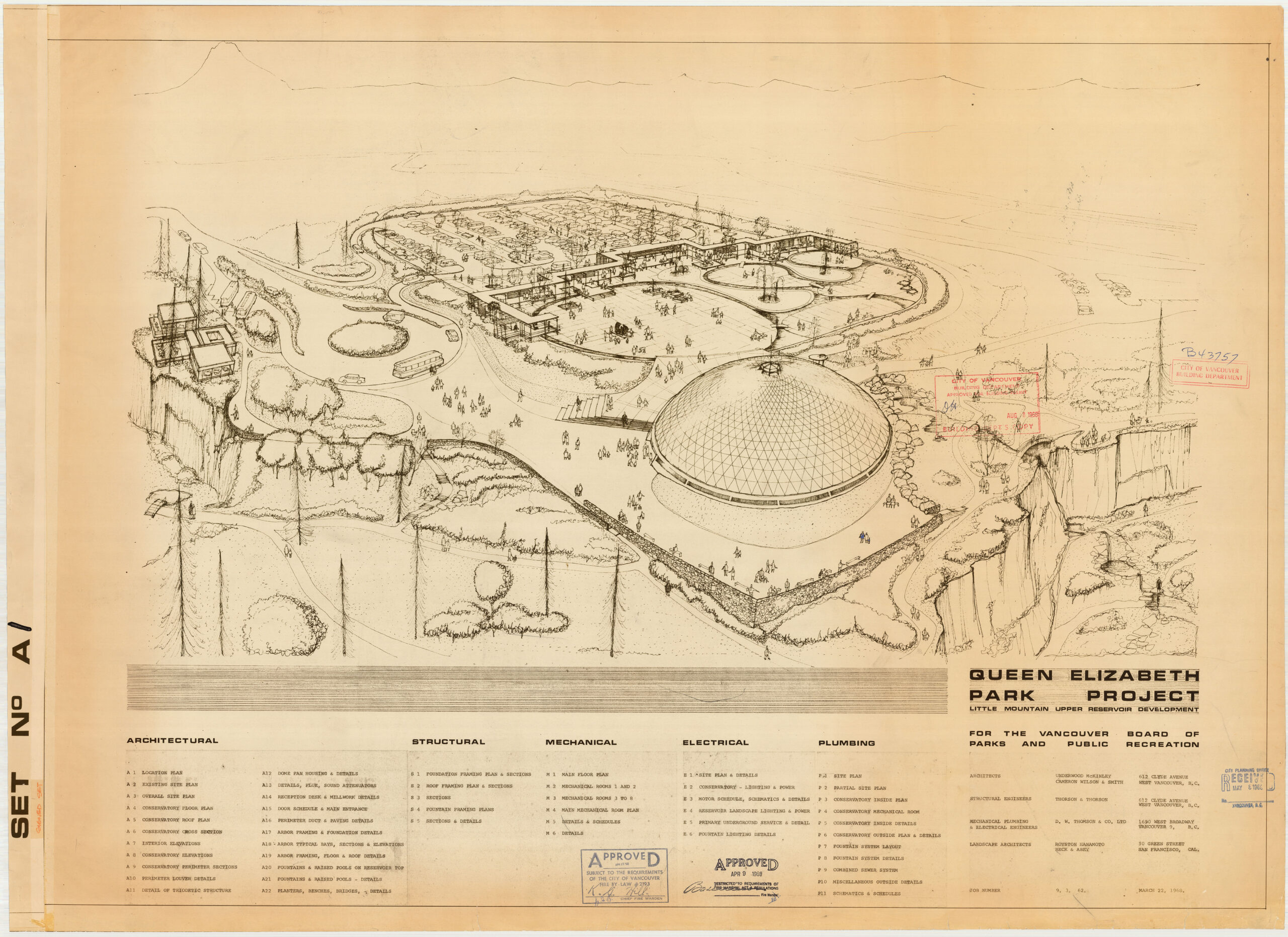 Index sheet, Queen Elizabeth Park Project, 1968. Reference Code: COV-S393-AP-1948 : LEG2285.26845