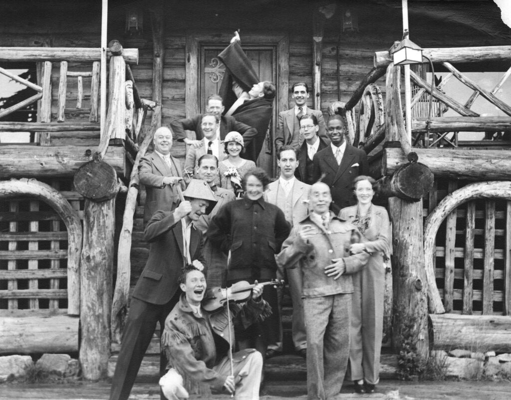 A funny group photo in front of Grouse Mountain Chalet. Reference Code: 
AM54-S4-: Mount P65.1
