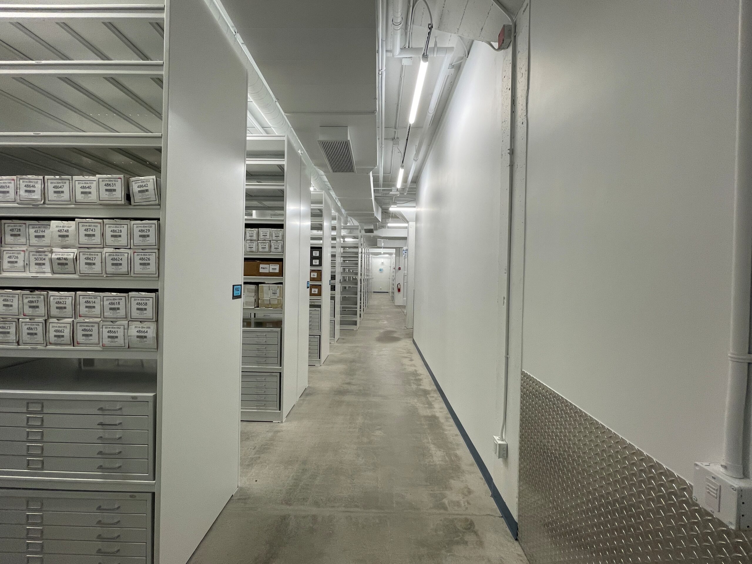 Oversize shelving and map cabinets