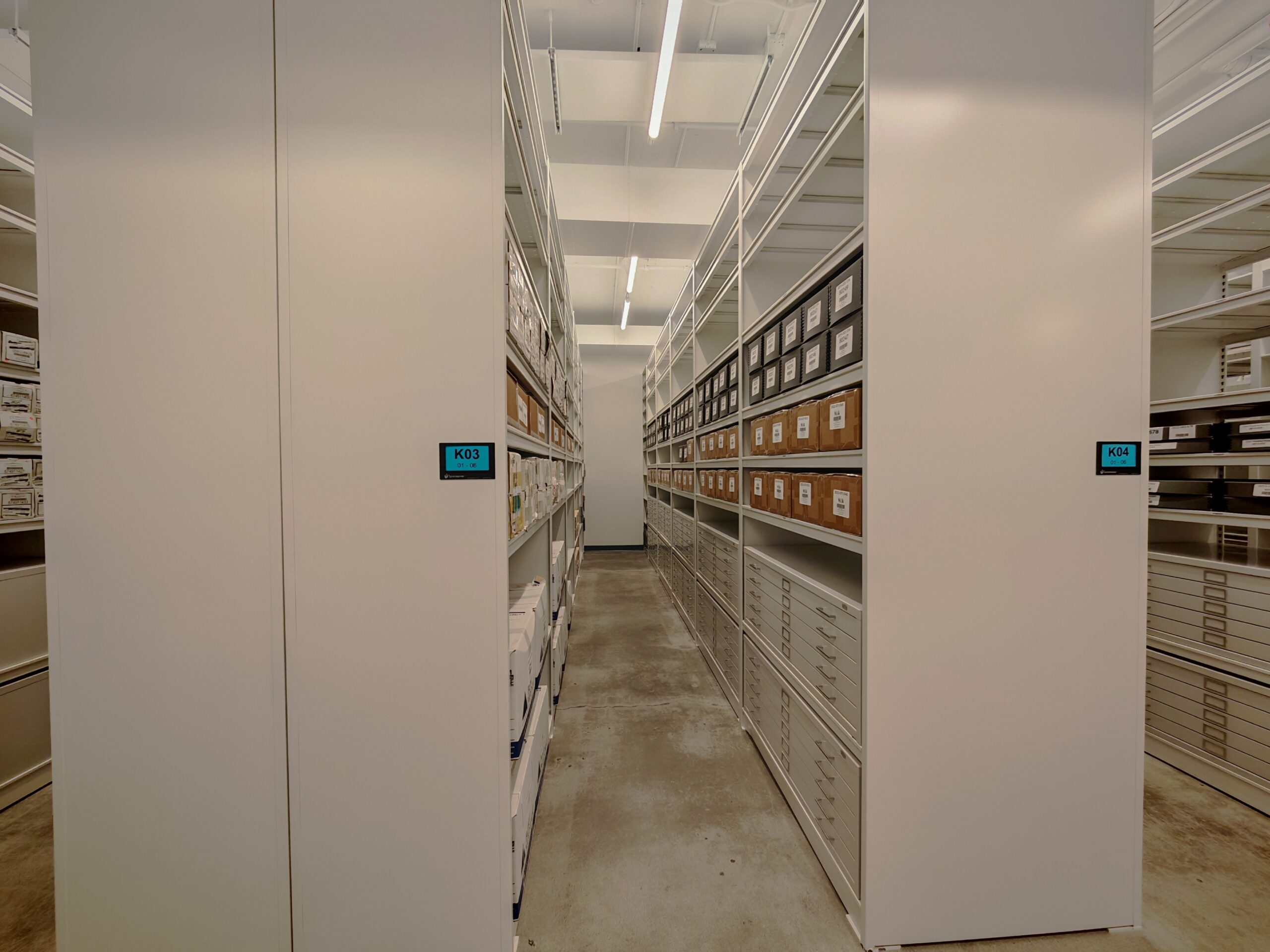 Oversize shelving and map cabinets