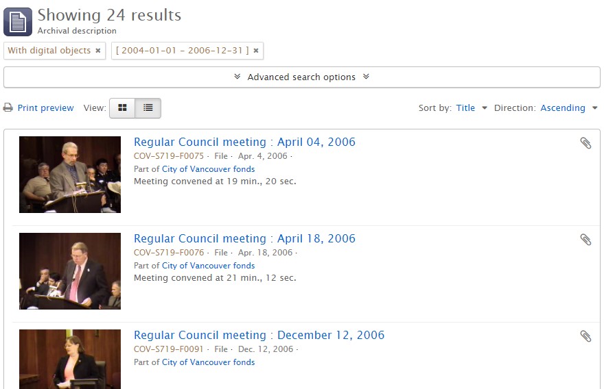 Search result showing 3 of 24 videos