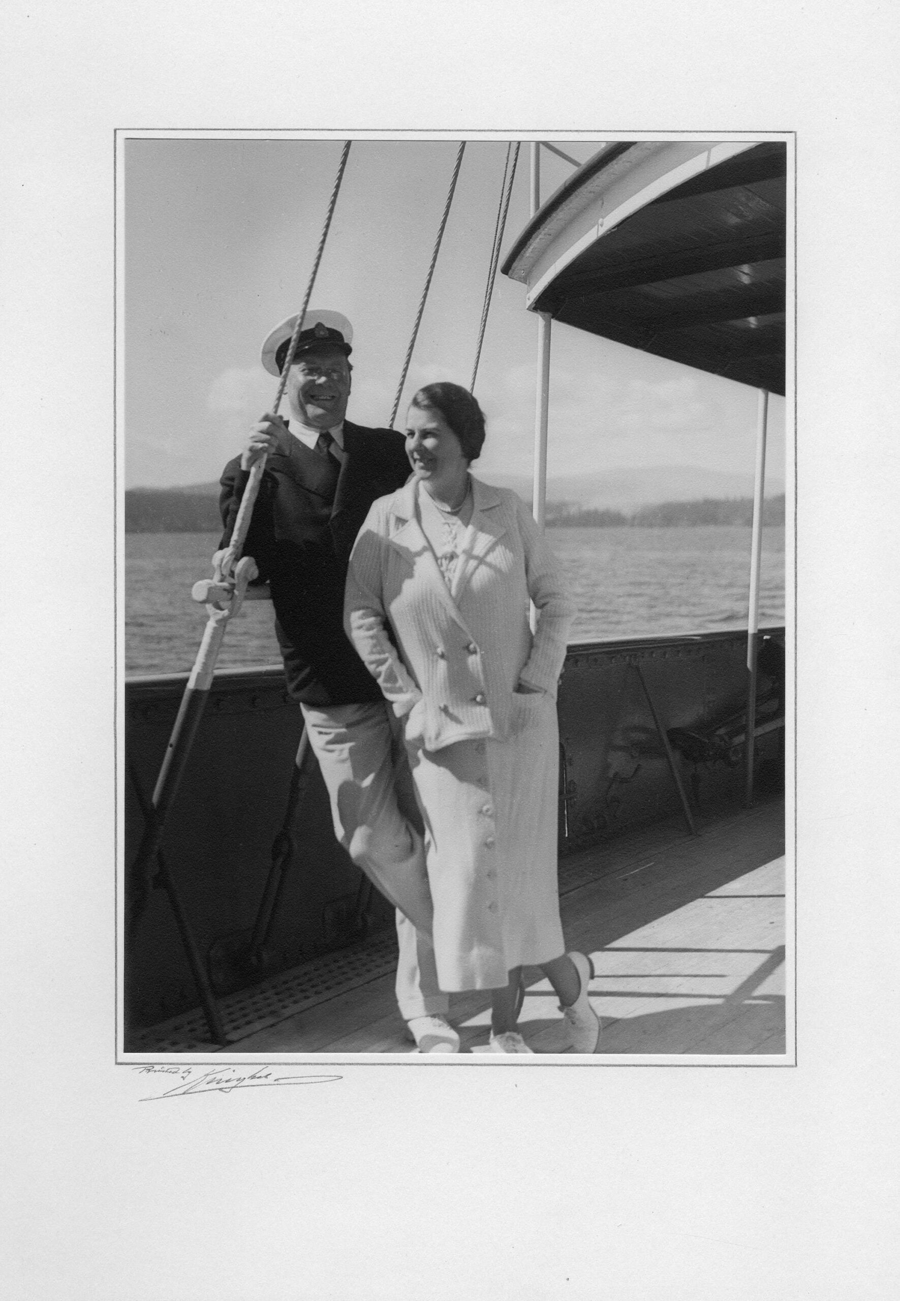 Eric W. and Aldyen Hamber aboard the Vencedor, between 1928 and 1940. Reference code: AM1036-S6-: CVA 703-6.10.4