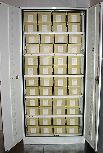 Gasketted cabinet filled with 50,000 negatives.